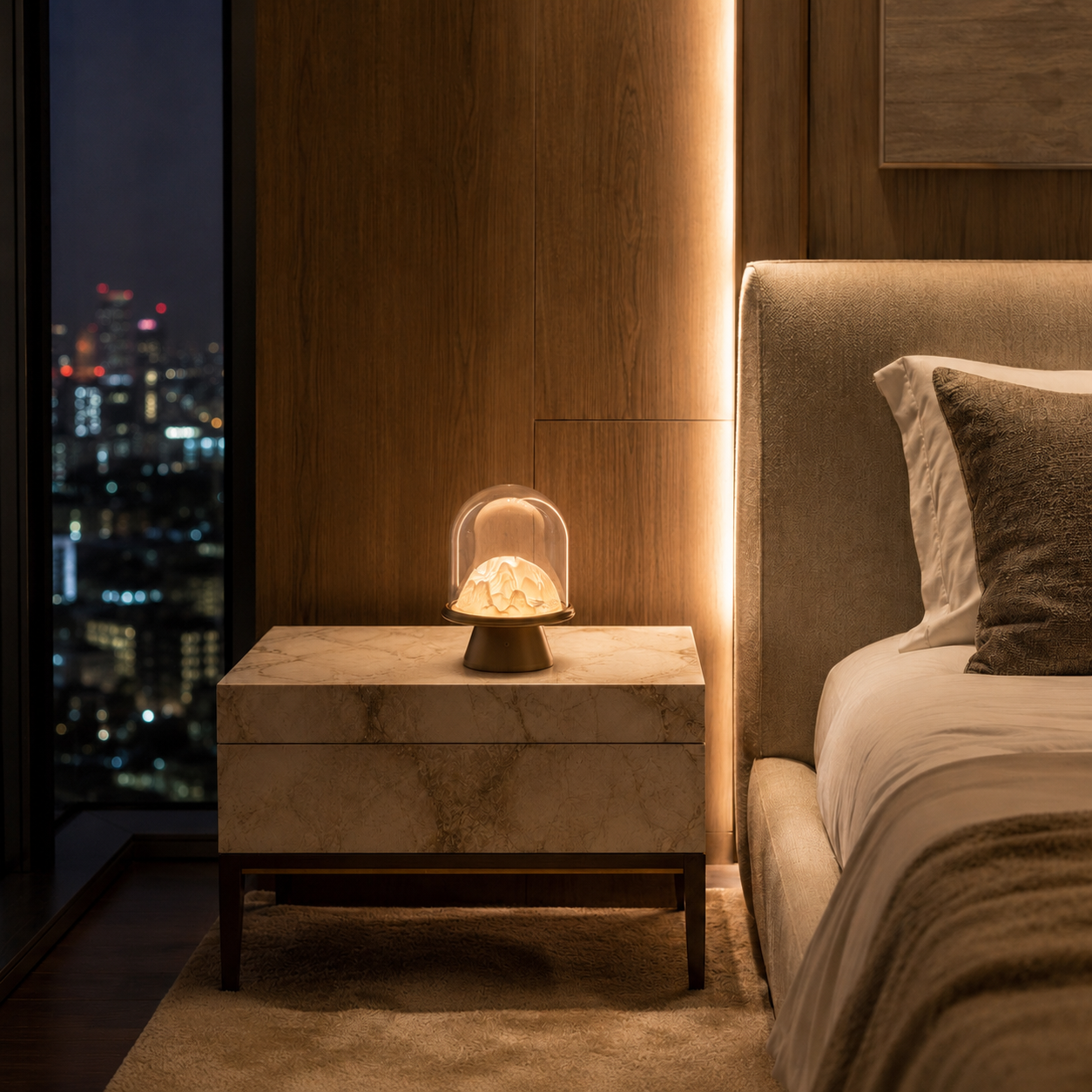 Snowy Scenery Soft Glow Table Lamp