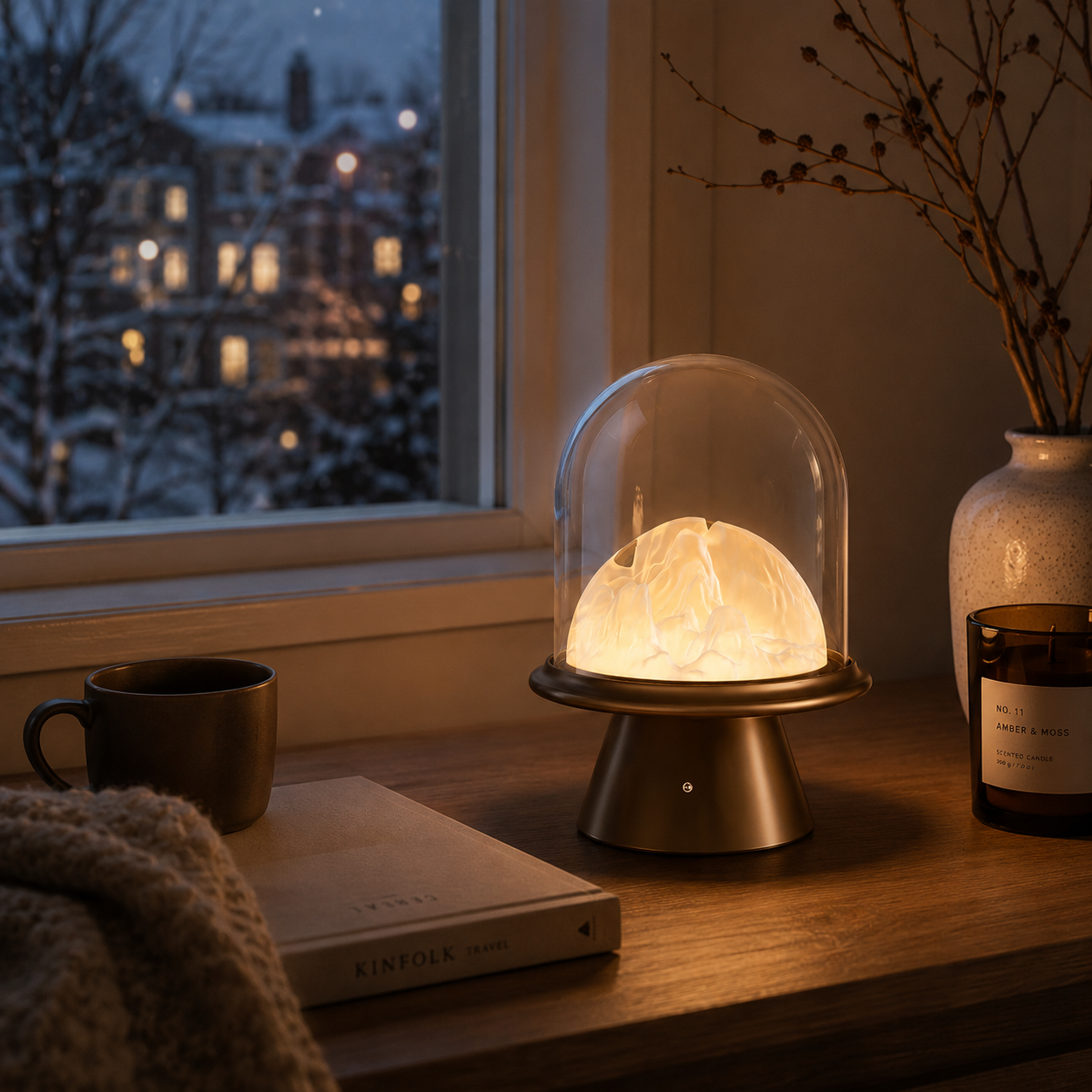 Snowy Scenery Soft Glow Table Lamp