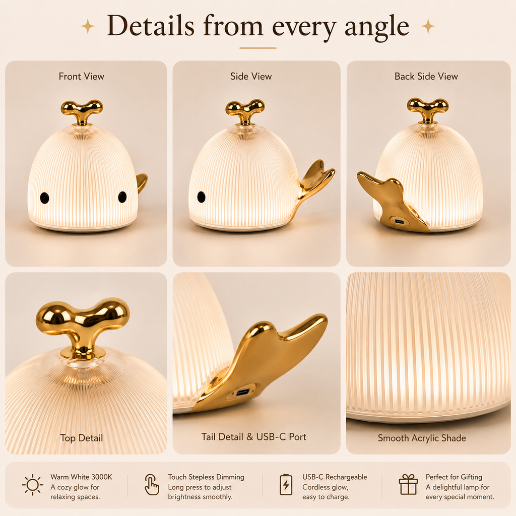 Golden Whale Glow Lamp