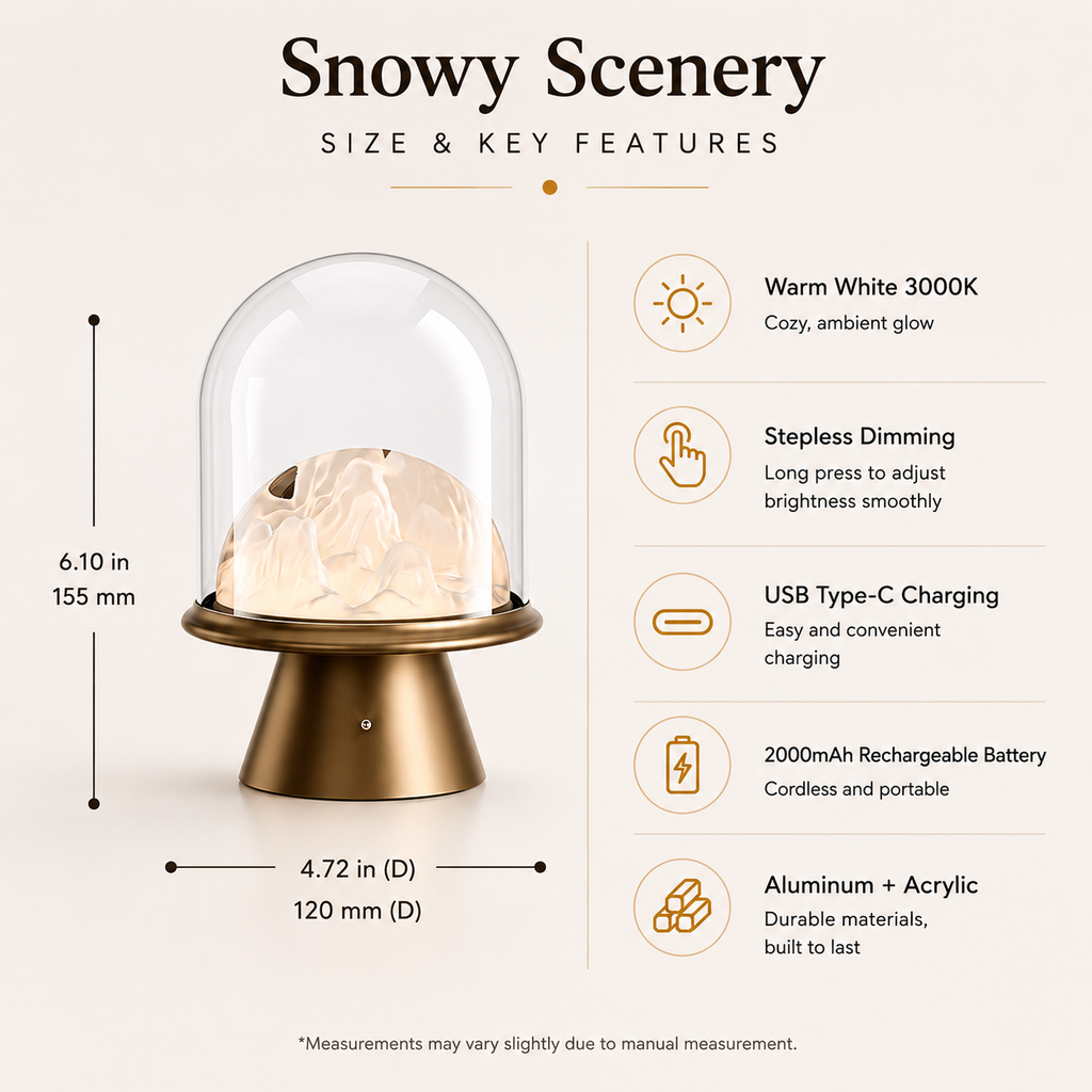 Snowy Scenery Soft Glow Table Lamp
